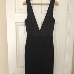 Long Black satin/cotton evening dress